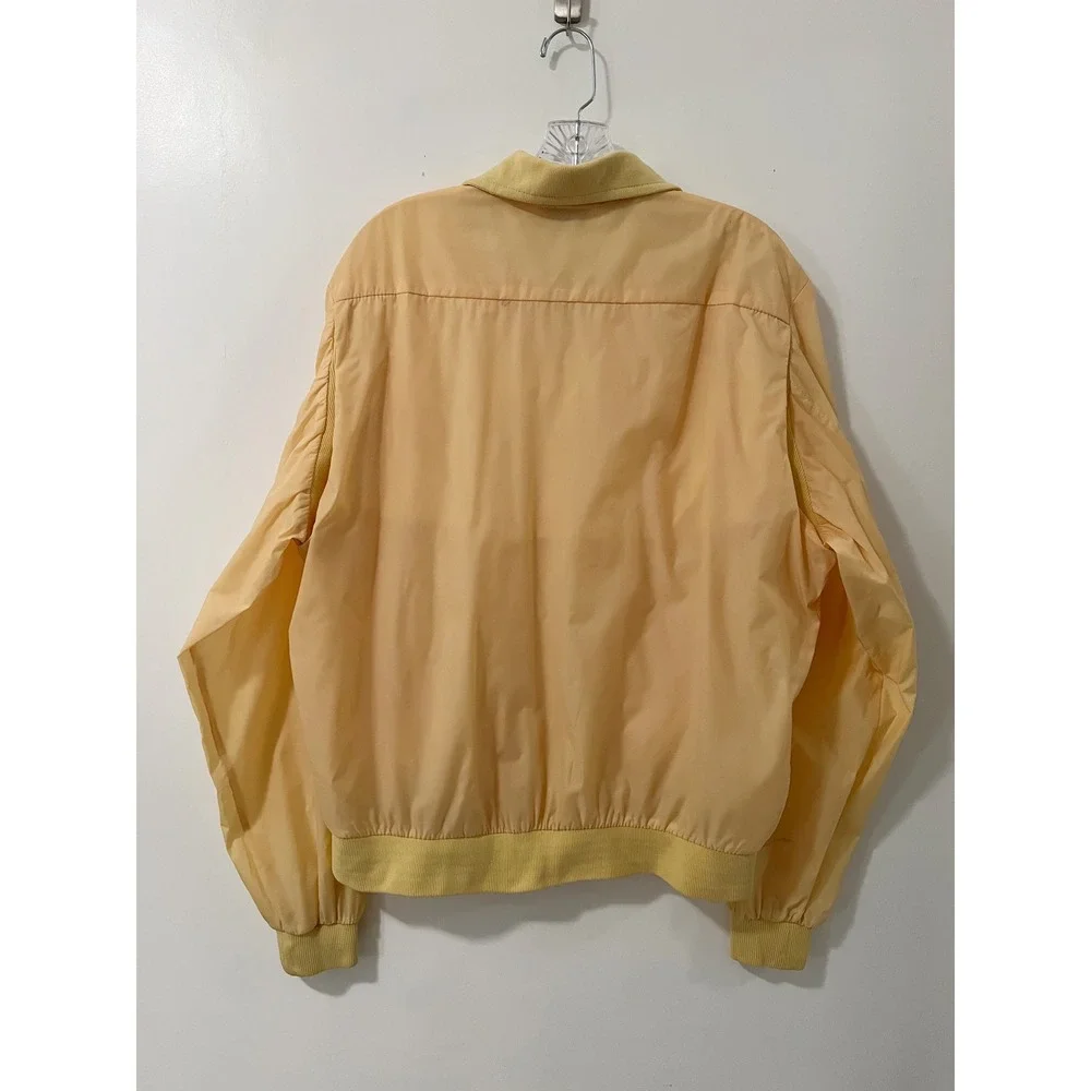 IZOD Lacoste Mens‎ Lightweight Zip Up Jacket Pale Yellow Retro Sportswear Large